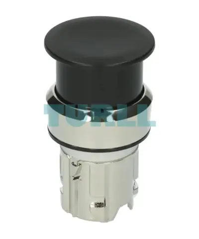 Siemens 3SU1050-1AD10-0AA0 Mushroom Pushbutton, 22mm, Metal, Momentary, Black