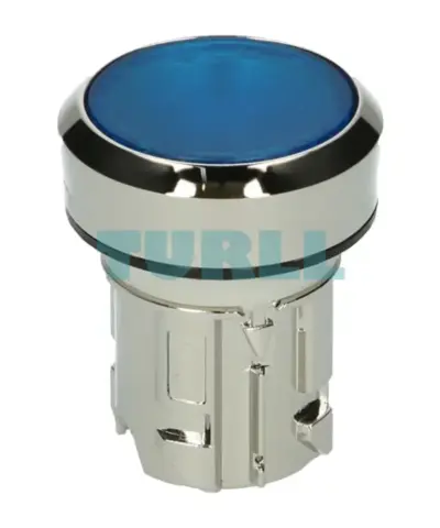 Siemens 3SU1051-0AB50-0AA0 Illuminated Pushbutton, 22mm, Metal Blue Flat Momentary Switch