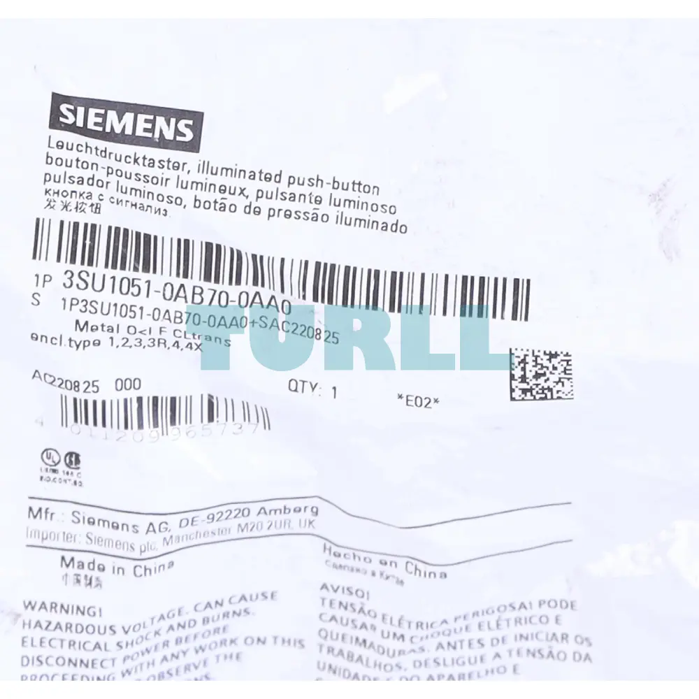 Siemens 3SU1051-0AB70-0AA0 Illuminated Pushbutton, 22mm Round, Metal, Shiny Clear Original Brand New 2 Siemens 3SU1051-0AB70-0AA0 Illuminated Pushbutton, 22mm Round, Metal, Shiny Clear