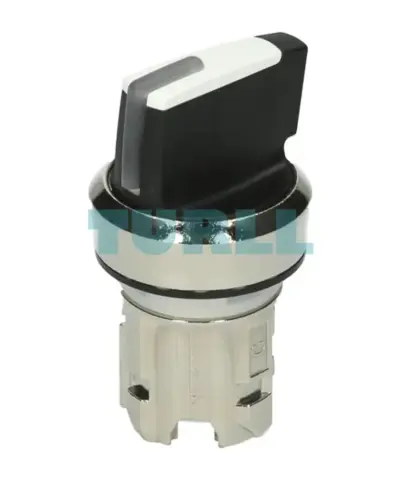 Siemens 3SU1052-2BC60-0AA0 Selector Switch, Illuminable, 22mm, Metal Round White, 2-Position