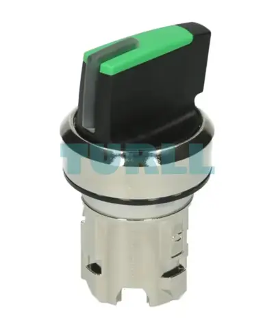 Siemens 3SU1052-2BF40-0AA0 Illuminated Selector Switch, 22 mm, Metal, Green, 2 Positions, Latching