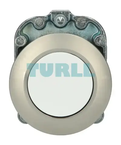 Siemens 3SU1060-0JA60-0AA0 Pushbutton Switch, 30mm, Metal White, Latching, Push-to-Release