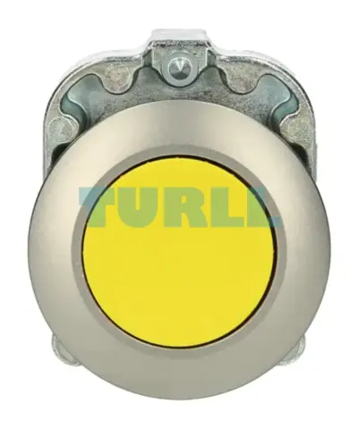 Siemens 3SU1060-0JB30-0AA0 Yellow Metal Pushbutton, 30 mm, Flush Mount Momentary Contact