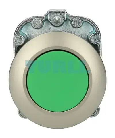 Siemens 3SU1060-0JB40-0AA0 Green Metal Flush Pushbutton, 30 mm, Momentary