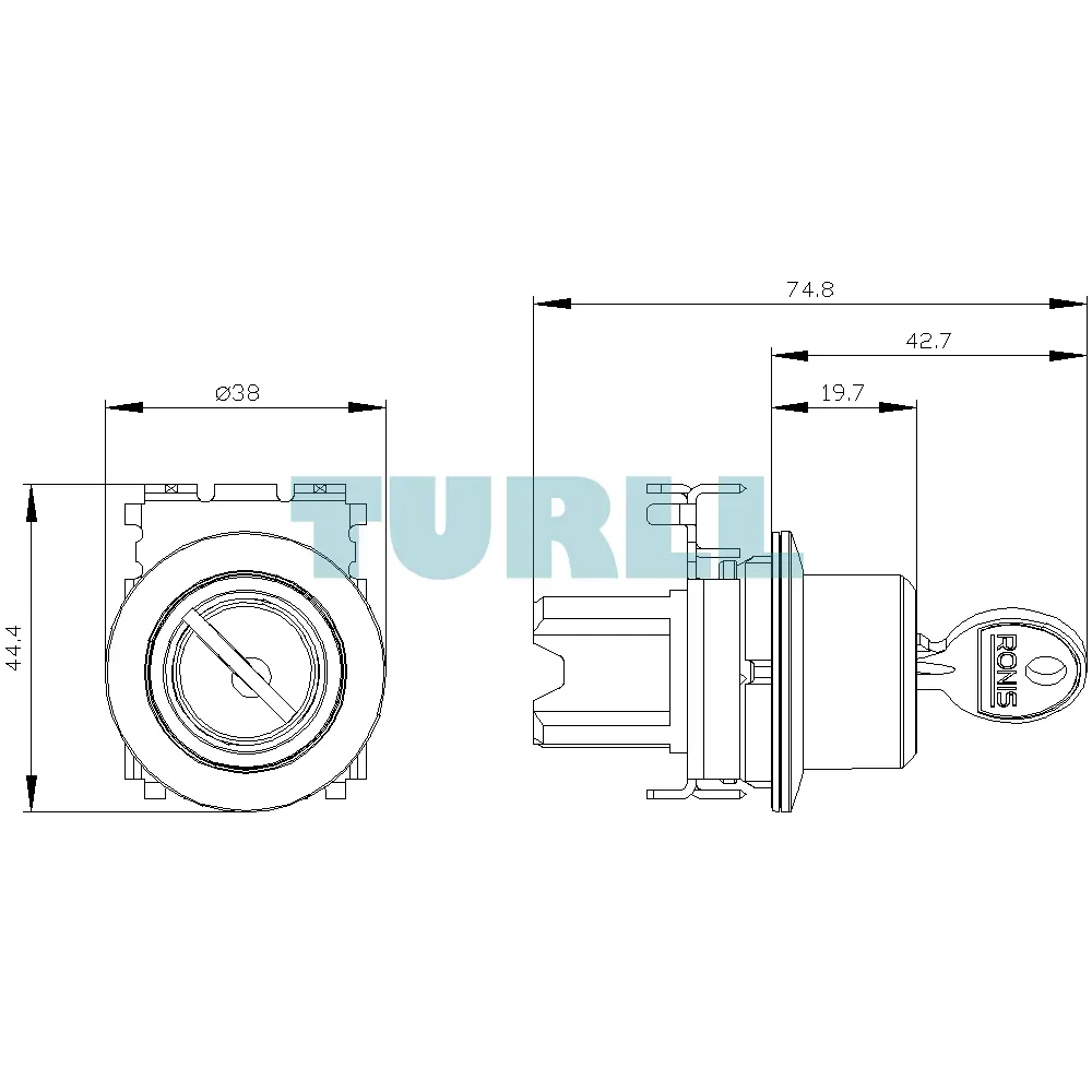 Siemens 3SU1060-4LF11-0AA0 RONIS Key-Operated Switch, 30mm, Round, Metal, Matte Finish Original Brand New 2 Siemens 3SU1060-4LF11-0AA0 RONIS Key-Operated Switch, 30mm, Round, Metal, Matte Finish