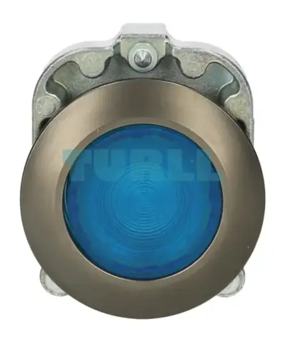 Siemens 3SU1061-0JA50-0AA0 Illuminated, 30mm, Blue Metal Pushbutton, Latching, Flush Mount