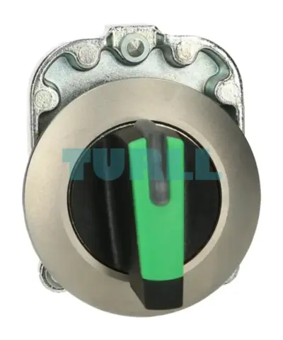 Siemens 3SU1062-2DL40-0AA0 Illuminable Selector Switch, 30mm Round Metal, Green, 3 Positions