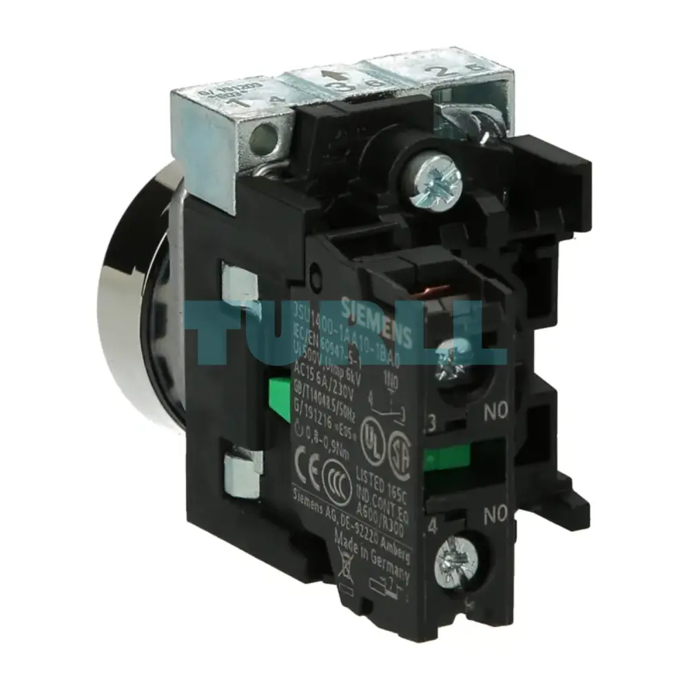 Siemens 3SU1150-0AB70-1BA0 Metal Pushbutton, 22mm, Momentary Contact, 1 NO, Screw Terminal Original Brand New 2 Siemens 3SU1150-0AB70-1BA0 Metal Pushbutton, 22mm, Momentary Contact, 1 NO, Screw Terminal
