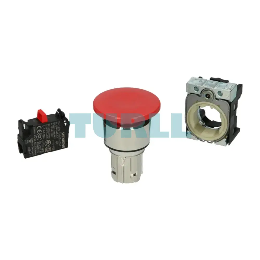 Siemens 3SU1150-1BA20-1CA0 Mushroom Pushbutton 22mm, Red Metal, Latching Original Brand New 3 Siemens 3SU1150-1BA20-1CA0 Mushroom Pushbutton 22mm, Red Metal, Latching