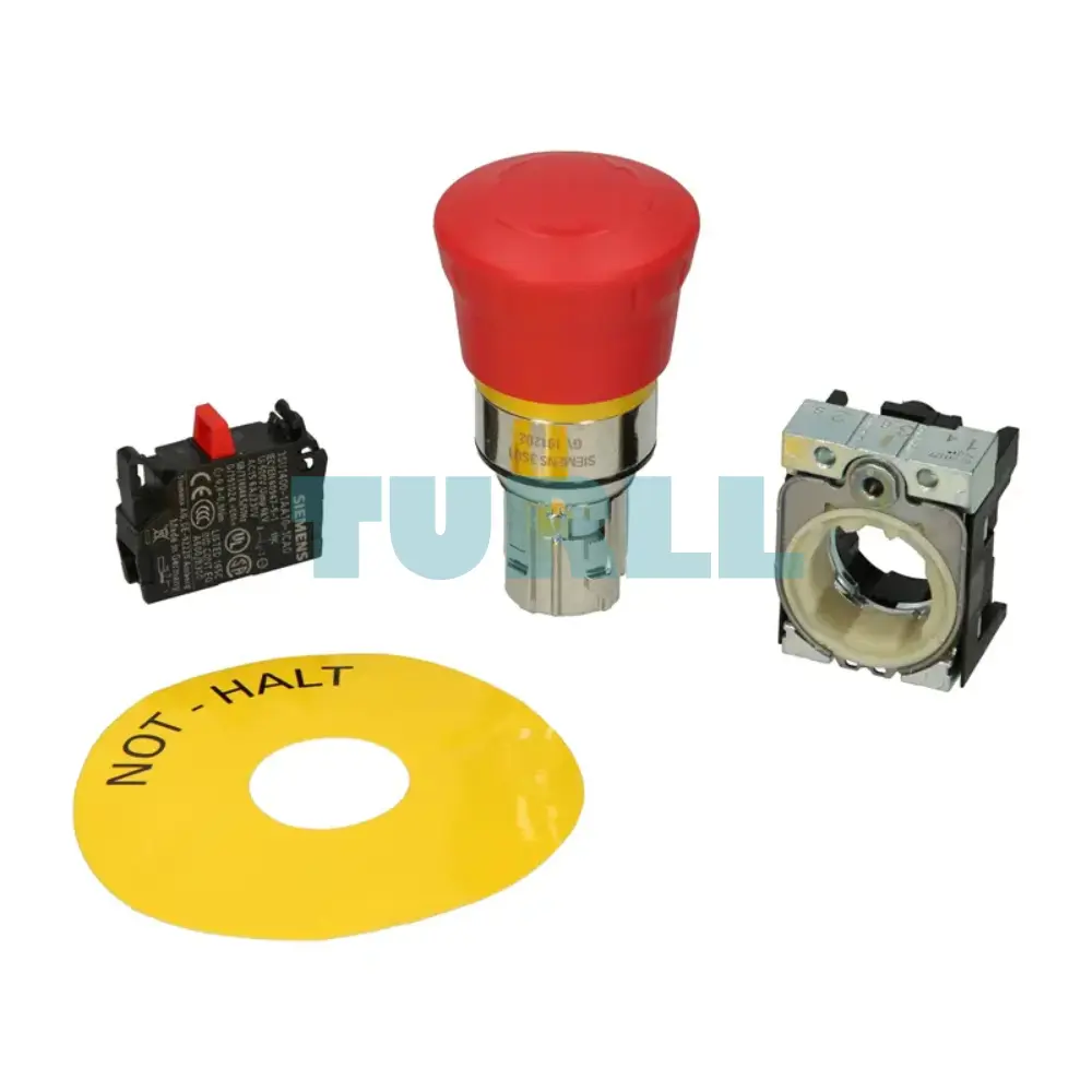 Siemens 3SU1150-1HB20-1CH0 Emergency Stop Mushroom Actuator, 40mm Red Metal Original Brand New 1 Siemens 3SU1150-1HB20-1CH0 Emergency Stop Mushroom Actuator, 40mm Red Metal