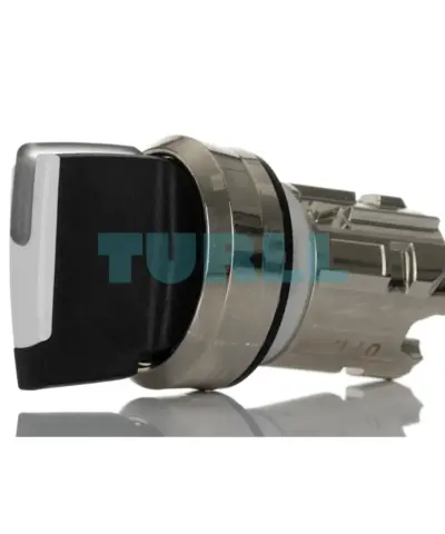 Siemens 3SU1150-2BF60-1BA0 Illuminated Selector Switch, 22 mm, Metal, White, 2-Position