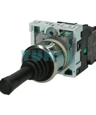 Siemens 3SU1150-7AB88-1NA0 Coordinate Switch 22mm Round, Black, Metal Shiny, 2-Position