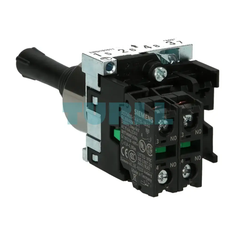 Siemens 3SU1150-7AB88-1NA0 Coordinate Switch 22mm Round, Black, Metal Shiny, 2-Position Original Brand New 2 Siemens 3SU1150-7AB88-1NA0 Coordinate Switch 22mm Round, Black, Metal Shiny, 2-Position