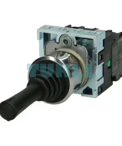 Siemens 3SU1150-7AF88-1QA0 Coordinate Switch, 22 mm, Metal Round Black, 4 Momentary