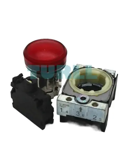 Siemens 3SU1152-6AA20-1AA0 Indicator Light, 22 mm, Red LED Metal Signal Lamp, 24V AC/DC
