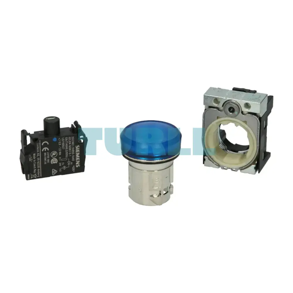 Siemens 3SU1152-6AA50-1AA0 Indicator Light, 22mm Blue LED, Metal, Round, Smooth Lens, 24V AC/DC Original Brand New 3 Siemens 3SU1152-6AA50-1AA0 Indicator Light, 22mm Blue LED, Metal, Round, Smooth Lens, 24V AC/DC
