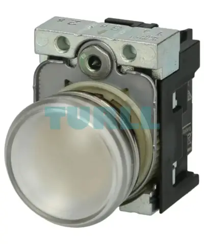 Siemens 3SU1152-6AA70-1AA0 LED Indicator Light, 22mm, Round Metal, 24V AC/DC