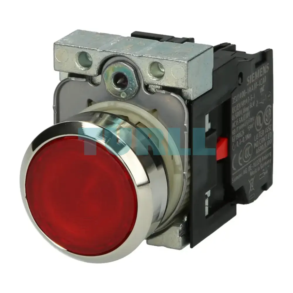 Siemens 3SU1156-0AB20-1CA0 Illuminated Pushbutton 22mm, Red, Flat Momentary, LED 230V AC Original Brand New 1 Siemens 3SU1156-0AB20-1CA0 Illuminated Pushbutton 22mm, Red, Flat Momentary, LED 230V AC