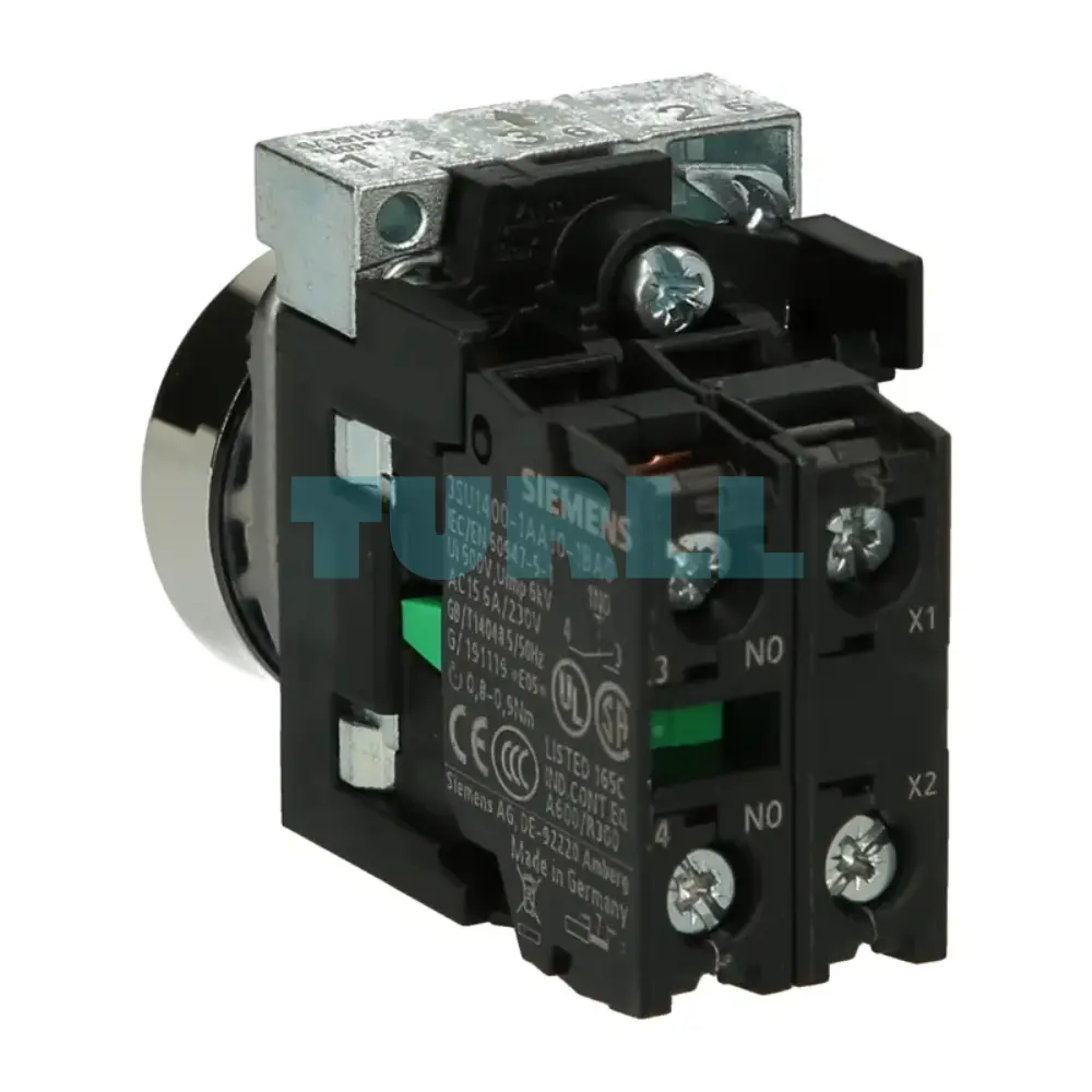 Siemens 3SU1156-0AB30-1BA0 Illuminated Pushbutton, 22mm, Metal Yellow, Flat Momentary, 230V AC Original Brand New 2 Siemens 3SU1156-0AB30-1BA0 Illuminated Pushbutton, 22mm, Metal Yellow, Flat Momentary, 230V AC
