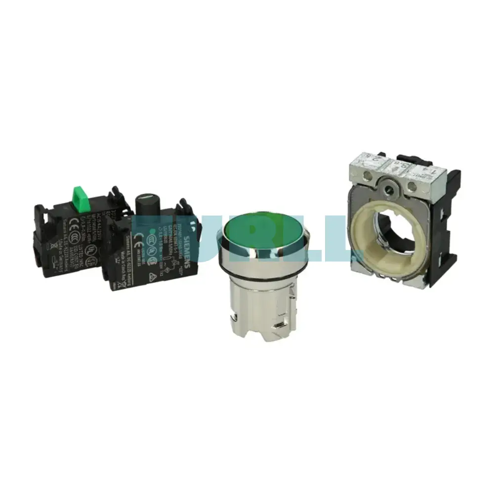 Siemens 3SU1156-0AB40-1BA0 Illuminated Pushbutton 22mm, Green, Metal, Momentary, 230V LED Original Brand New 3 Siemens 3SU1156-0AB40-1BA0 Illuminated Pushbutton 22mm, Green, Metal, Momentary, 230V LED