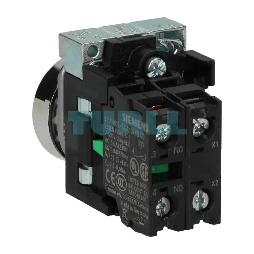 Siemens 3SU1156-0AB60-1BA0 Illuminated Pushbutton, 22mm, Metal White LED, 230V AC Original Brand New 2 Siemens 3SU1156-0AB60-1BA0 Illuminated Pushbutton, 22mm, Metal White LED, 230V AC