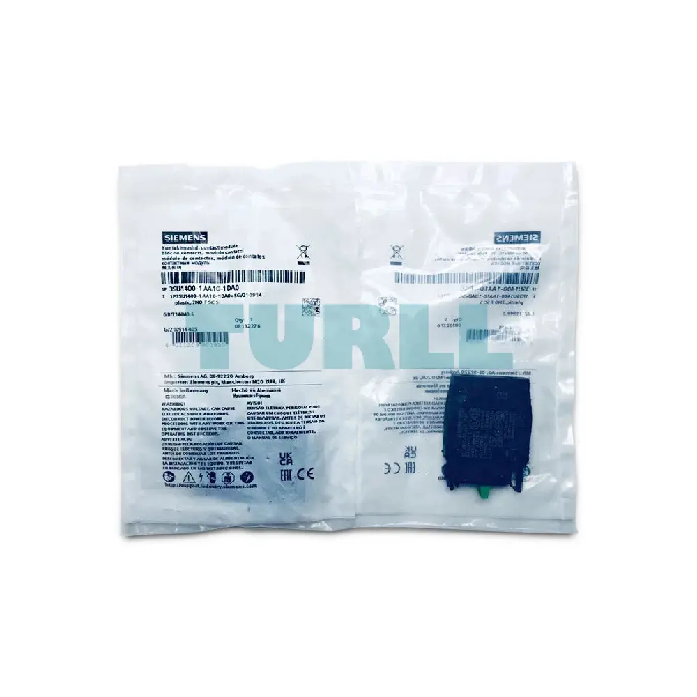 Siemens 3SU1400-1AA10-1DA0 Contact Module, 2 NO, Screw Terminal, Front Plate Mounting Original Brand New 4 Siemens 3SU1400-1AA10-1DA0 Contact Module, 2 NO, Screw Terminal, Front Plate Mounting