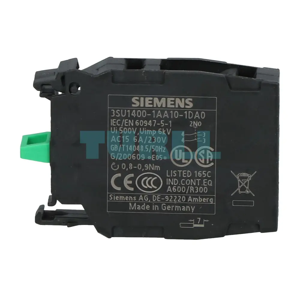 Siemens 3SU1400-1AA10-1DA0 Contact Module, 2 NO, Screw Terminal, Front Plate Mounting Original Brand New 5 Siemens 3SU1400-1AA10-1DA0 Contact Module, 2 NO, Screw Terminal, Front Plate Mounting