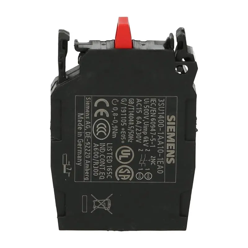 Siemens 3SU1400-1AA10-1EA0 Contact Module, 2 NC Contacts, Screw Terminal, Front Plate Mounting Original Brand New 1 Contact element Siemens SIRIUS ACT 3SU1400-1AA10-1EA0
