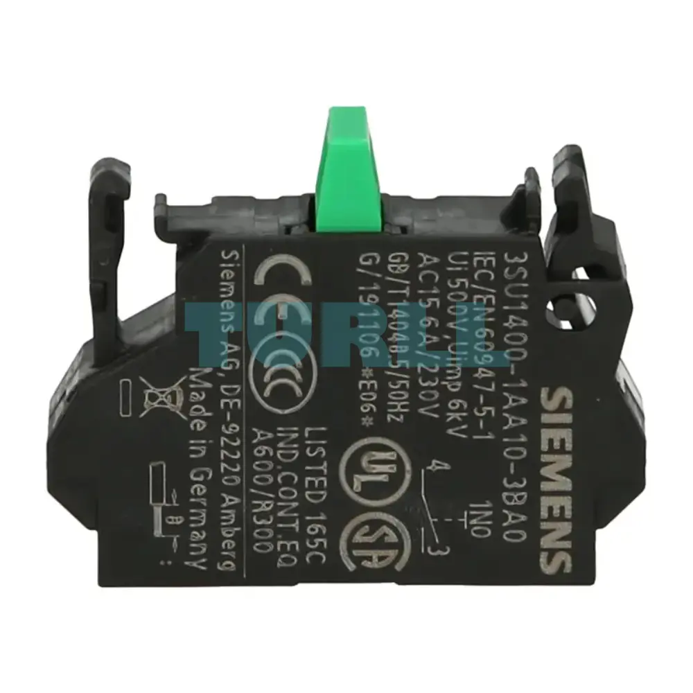 Siemens 3SU1400-1AA10-3BA0 Contact Module, 1 NO, Spring-Type Terminal, Front Plate Mount Original Brand New 3 Siemens 3SU1400-1AA10-3BA0 Contact Module, 1 NO, Spring-Type Terminal, Front Plate Mount