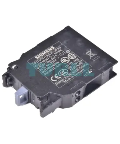 Siemens 3SU1400-1AA10-3FA0 Contact Module, 1 NO + 1 NC, Spring-Type Terminal, Front Plate Mounting