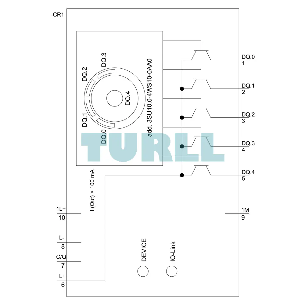 Siemens 3SU1400-1GD10-1AA0 IO-Link Electronics Module for ID Key-Operated Switch, 24V DC