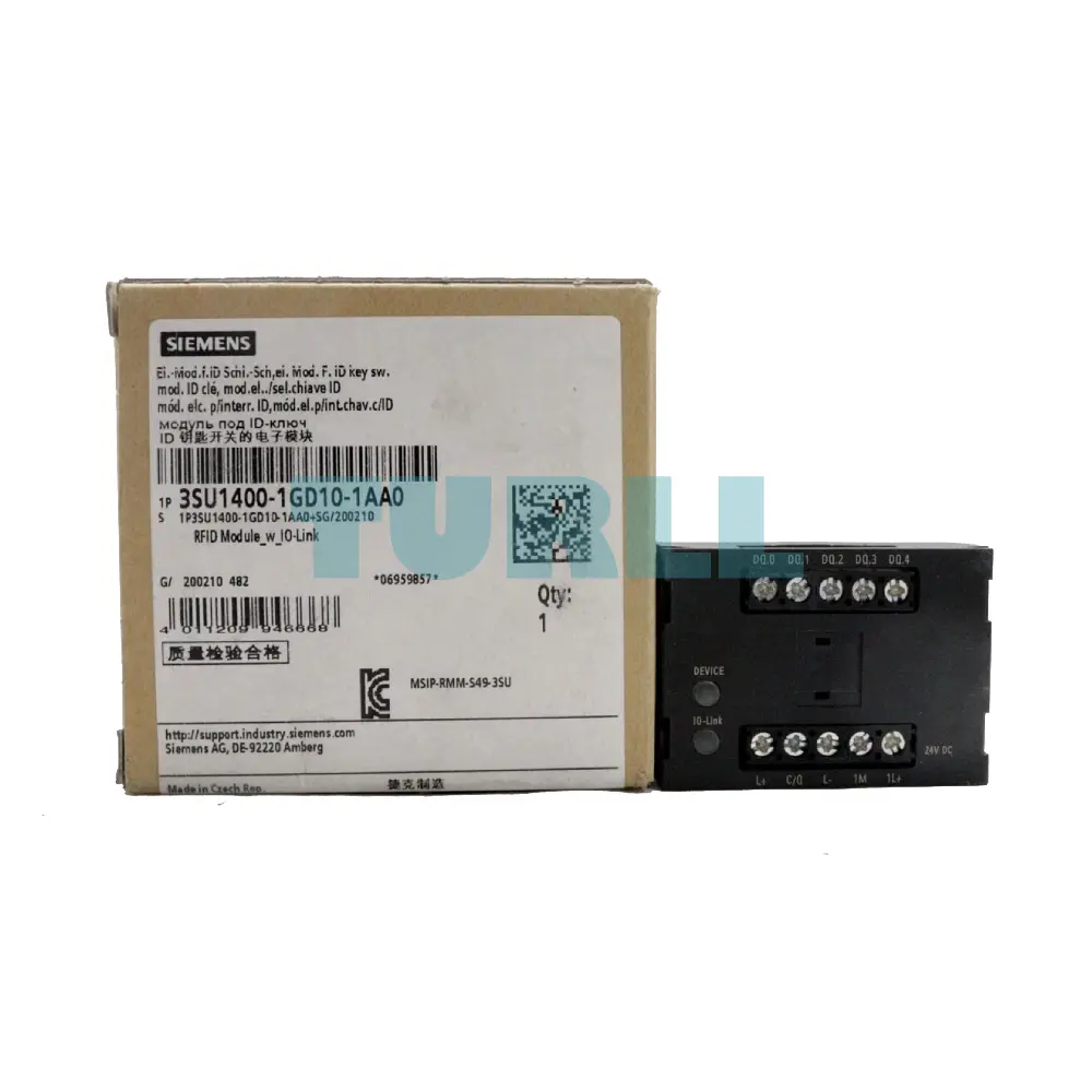 Siemens 3SU1400-1GD10-1AA0 IO-Link Electronics Module for ID Key-Operated Switch, 24V DC