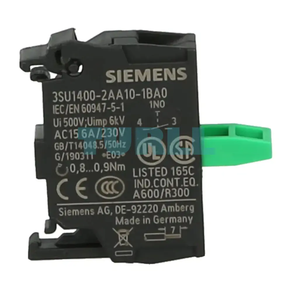 Siemens 3SU1400-2AA10-1BA0 Contact Module, 1 NO Contact, Screw-Type Terminal Original Brand new 6 Siemens 3SU1400-2AA10-1BA0 Contact Module, 1 NO Contact, Screw-Type Terminal