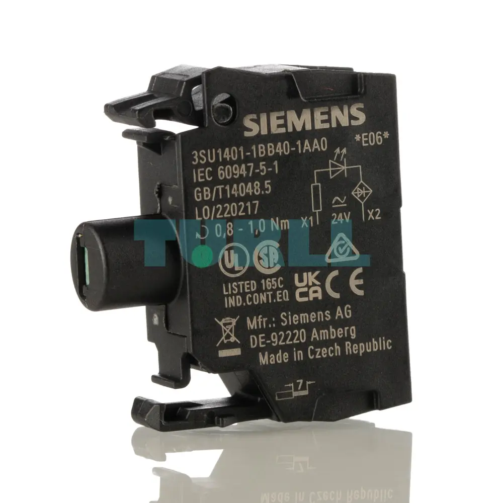 Siemens 3SU1401-1BB40-1AA0 LED Module, 24V AC/DC, Green, Screw Terminal, Front Plate Mounting Original Brand New 1 Siemens 3SU1401-1BB40-1AA0 LED Module, 24V AC/DC, Green, Screw Terminal, Front Plate Mounting