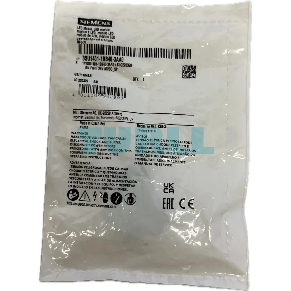 Siemens 3SU1401-1BB40-3AA0 Green, LED Module, 24V AC/DC, Spring-Loaded Terminal Original Brand New 4 Siemens 3SU1401-1BB40-3AA0 Green, LED Module, 24V AC/DC, Spring-Loaded Terminal