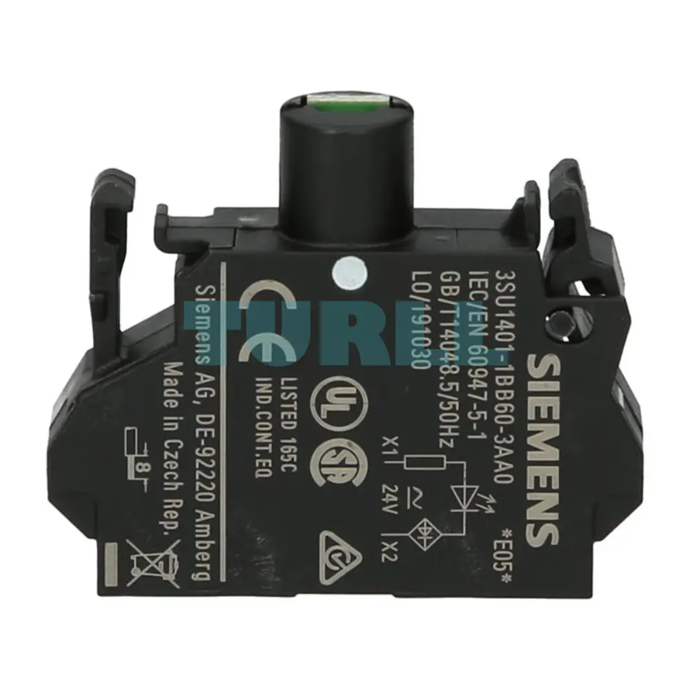 Siemens 3SU1401-1BB60-3AA0 LED Module 24V AC/DC, White, Spring-Loaded Terminal Original Brand New 3 Siemens 3SU1401-1BB60-3AA0 LED Module 24V AC/DC, White, Spring-Loaded Terminal
