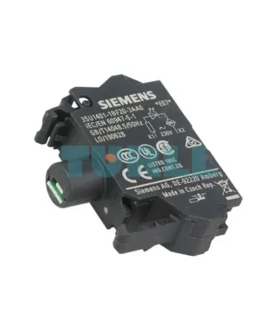 Siemens 3SU1401-1BF20-3AA0 LED Module, 230V AC, Red Indicator, Spring-Type Terminal