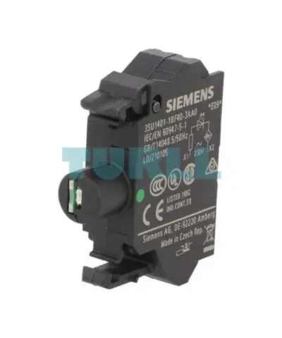 Siemens 3SU1401-1BF40-3AA0 SIRIUS ACT LED Module 230 V AC, Green, Front‑Plate Mount