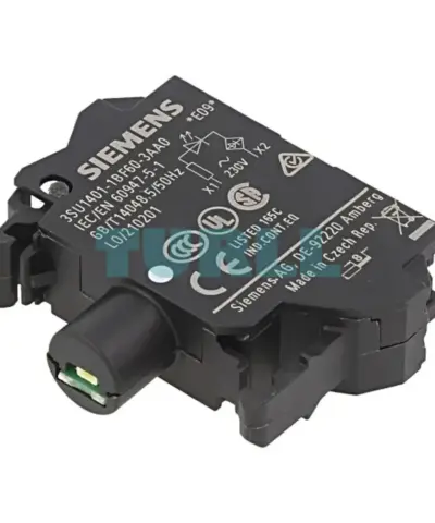 Siemens 3SU1401-1BF60-3AA0 LED Module 230 V AC, White, Spring‑Terminal, Front Plate Mounting