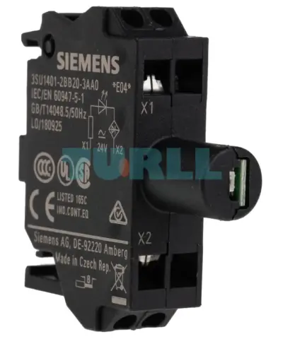 Siemens 3SU1401-2BB20-1AA0 Red LED Module, 24V AC/DC, Screw Terminal, Floor Mounting