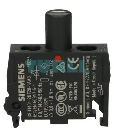 Siemens 3SU1401-2BF20-1AA0 Red LED Module, 230V AC, Screw Terminal, Floor Mounting