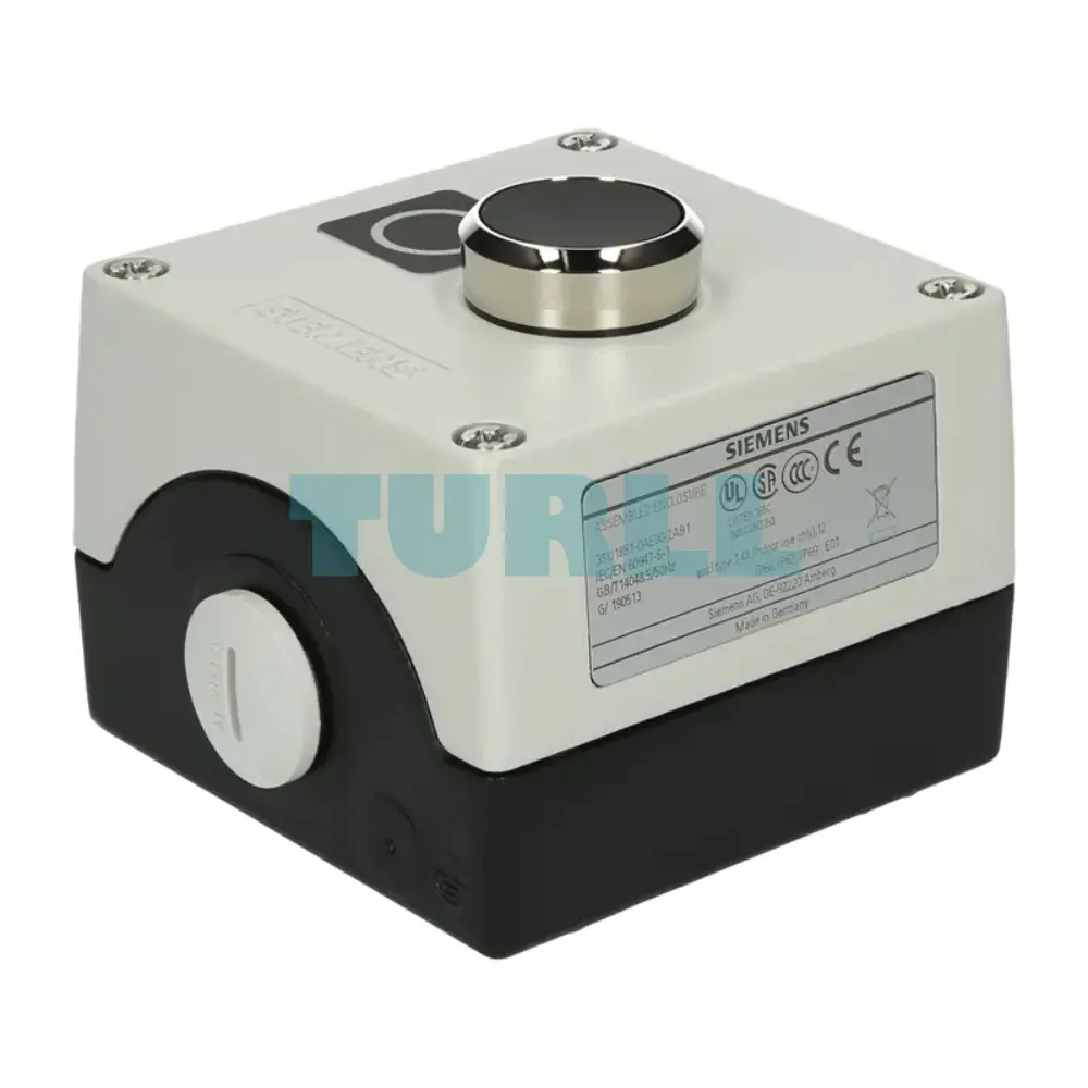 Siemens 3SU1851-0AC00-2AB1 SIRIUS ACT Enclosure Red Pushbutton, 1 NC, Metal, 22mm