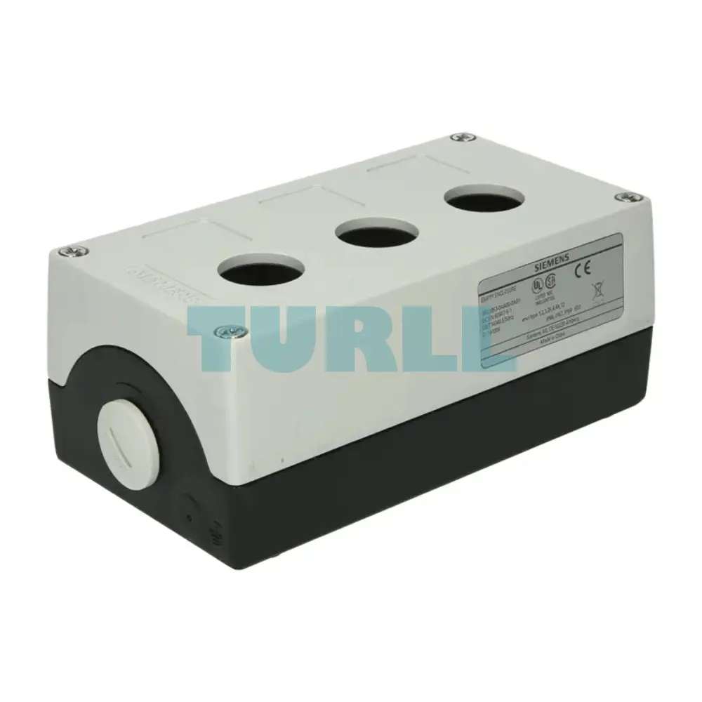 Siemens 3SU1853-0AA00-0AB1 Metal Enclosure for 22 mm Command Devices, 3 Control Points Original Brand New 3 Siemens 3SU1853-0AA00-0AB1 Metal Enclosure for 22 mm Command Devices, 3 Control Points