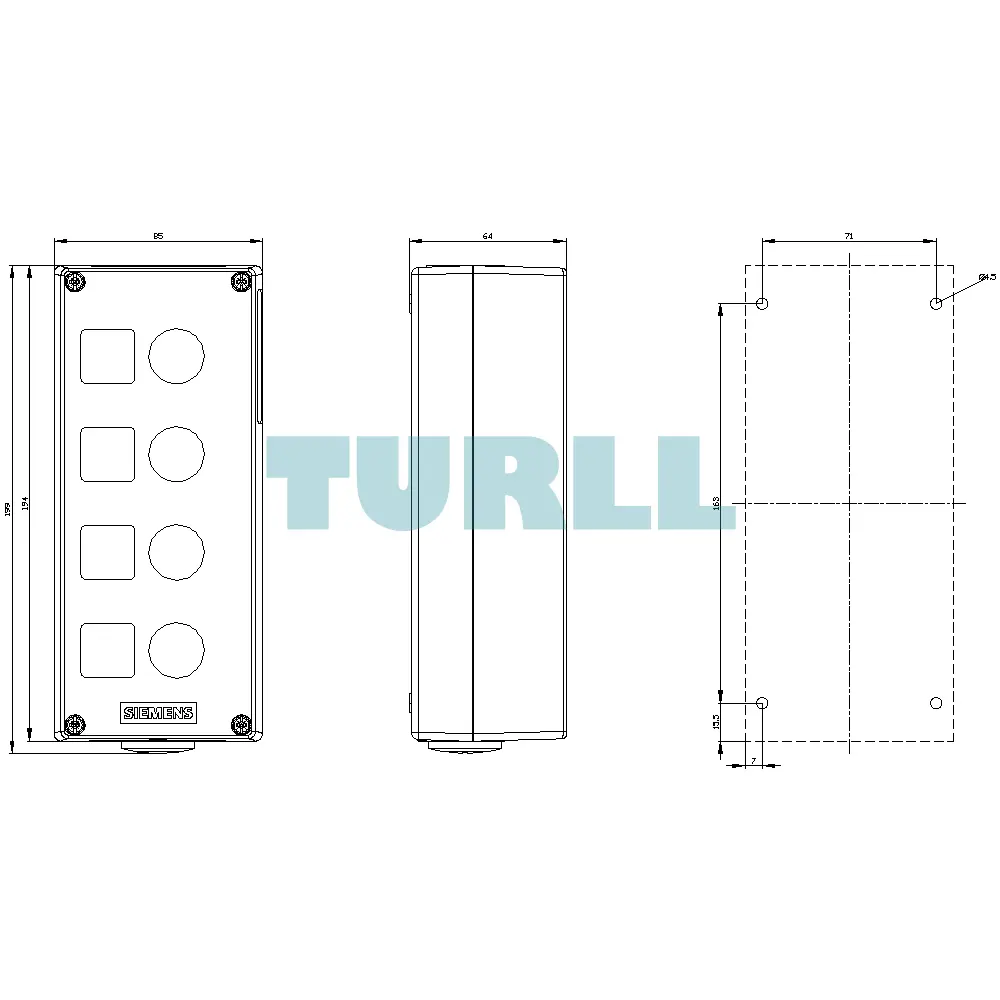 Siemens 3SU1854-0AA00-0AB1 Metal, 22 mm, Round Enclosure for Control & Command Devices Original Brand New 5 Siemens 3SU1854-0AA00-0AB1 Metal, 22 mm, Round Enclosure for Control & Command Devices