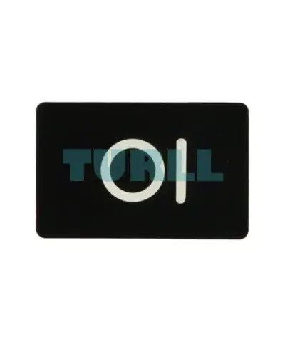 Siemens 3SU1900-0AD16-0QG0 Labeling Plate, Black with White Font, O I Symbol, 17.5 x 27 mm