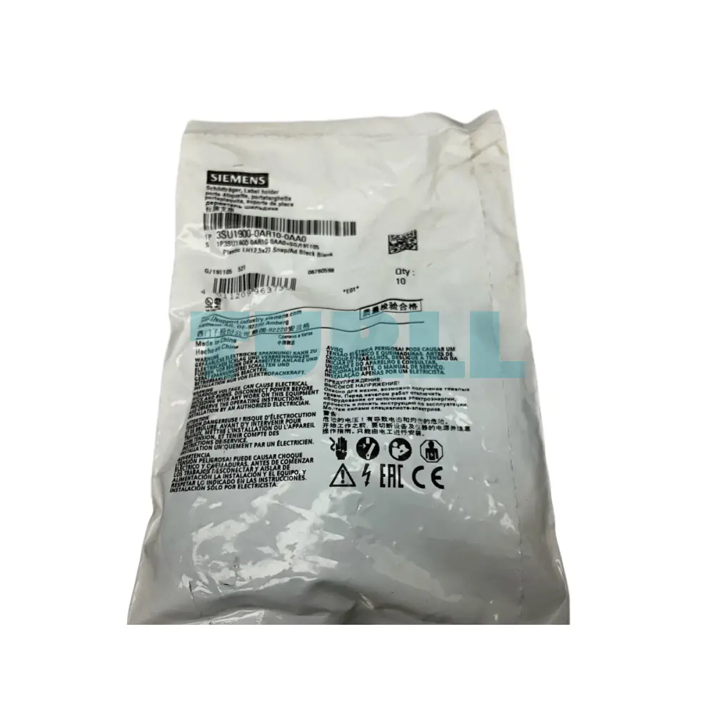 Siemens 3SU1900-0AR10-0AA0 Label Holder, 22mm, Flat Black, Snap-On Frame for Labeling Plate Original Brand New 3 Siemens 3SU1900-0AR10-0AA0 Label Holder, 22mm, Flat Black, Snap-On Frame for Labeling Plate