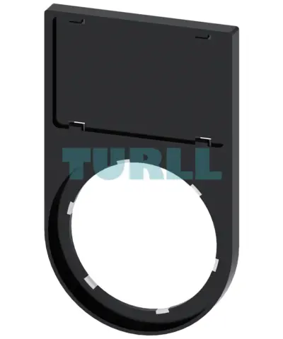 Siemens 3SU1900-0AS10-0AA0 Label Holder, 22mm, Flat Black Frame, Snap-On for 17.5 x 27 mm Plates