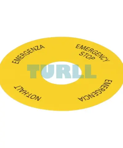 Siemens 3SU1900-0BC31-0NB0 Emergency Stop Backing Plate, Yellow Self-Adhesive Round Plate