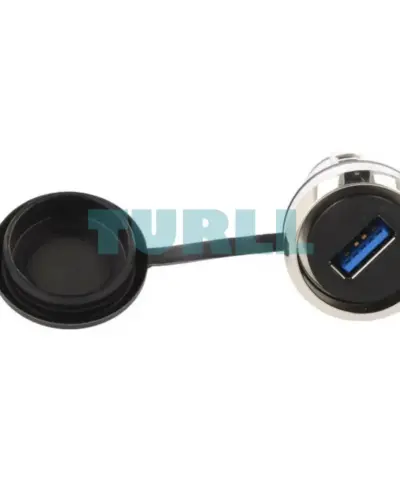 Siemens 3SU1950‑0GA80‑0AA0 SIRIUS ACT USB 3.0, Panel Socket, 22 mm, Metal Silver