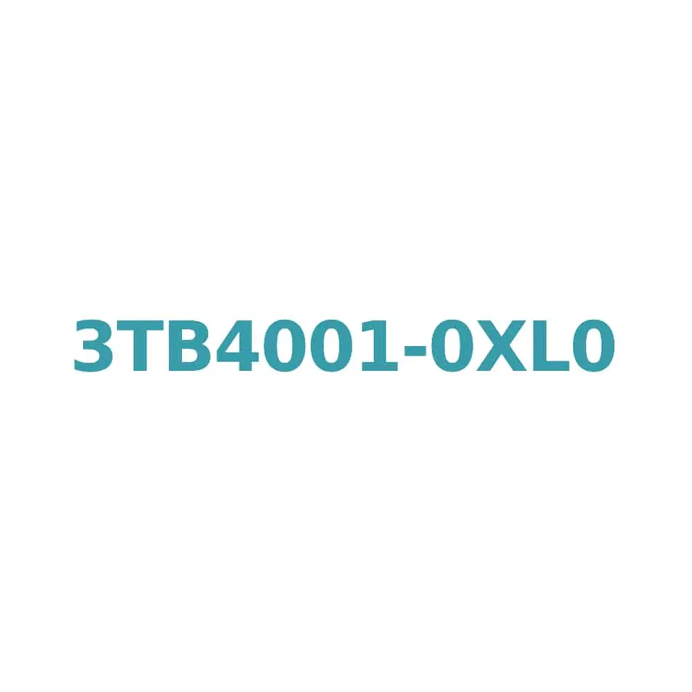 Siemens 3TB4001-0XL0 Contactor 4kW, 9A, AC-3, 125/127V Coil, 1 NC Auxiliary Contact Original Brand New 1 Siemens 3TB4001-0XL0 Contactor 4kW, 9A, AC-3, 125/127V Coil, 1 NC Auxiliary Contact
